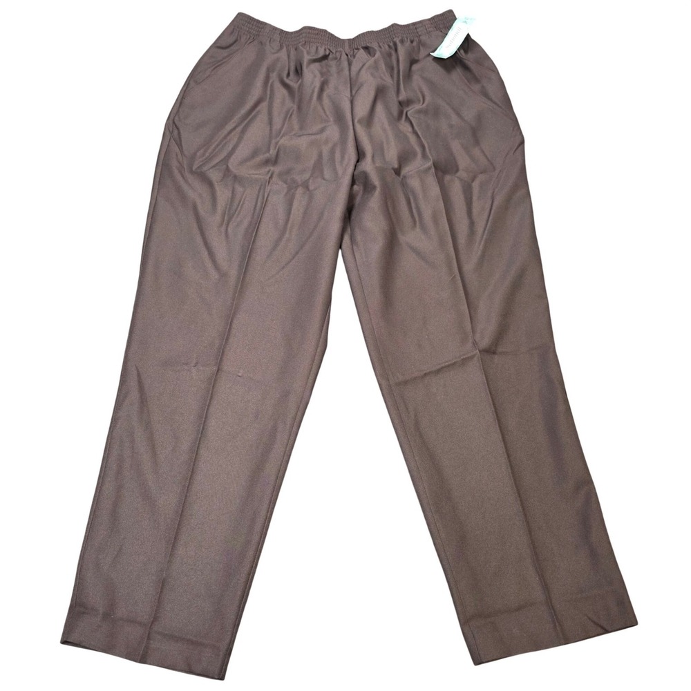 National Straight Leg Pull On Pants Women's Size 24W Brown Elastic Waist NWT